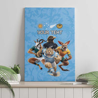 Custom Rugby Southern Hemisphere Canvas Wall Art Argentina AUNZ South Africa Mascot Blue - Polynesian Pride