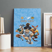 Custom Rugby Southern Hemisphere Canvas Wall Art Argentina AUNZ South Africa Mascot Blue - Polynesian Pride