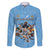 Custom Rugby Southern Hemisphere Family Matching Puletasi and Hawaiian Shirt Argentina AUNZ South Africa Mascot Blue - Polynesian Pride