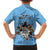 Custom Rugby Southern Hemisphere Family Matching Summer Maxi Dress and Hawaiian Shirt Argentina AUNZ South Africa Mascot Blue - Polynesian Pride