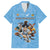 Custom Rugby Southern Hemisphere Family Matching Summer Maxi Dress and Hawaiian Shirt Argentina AUNZ South Africa Mascot Blue - Polynesian Pride