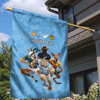 Custom Rugby Southern Hemisphere Garden Flag Argentina AUNZ South Africa Mascot Blue - Polynesian Pride