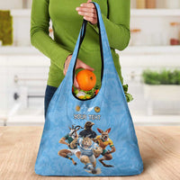 Custom Rugby Southern Hemisphere Grocery Bag Argentina AUNZ South Africa Mascot Blue - Polynesian Pride