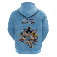 Custom Rugby Southern Hemisphere Hoodie Argentina AUNZ South Africa Mascot Blue - Polynesian Pride