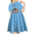 Custom Rugby Southern Hemisphere Kid Short Sleeve Dress Argentina AUNZ South Africa Mascot Blue - Polynesian Pride