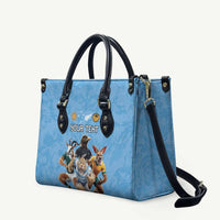 Custom Rugby Southern Hemisphere Leather Bag Argentina AUNZ South Africa Mascot Blue LT9 Blue - Polynesian Pride