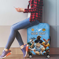 Custom Rugby Southern Hemisphere Luggage Cover Argentina AUNZ South Africa Mascot Blue - Polynesian Pride