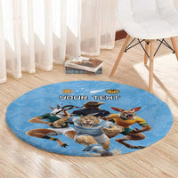 Custom Rugby Southern Hemisphere Round Carpet Argentina AUNZ South Africa Mascot Blue - Polynesian Pride