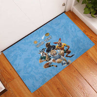 Custom Rugby Southern Hemisphere Rubber Doormat Argentina AUNZ South Africa Mascot Blue - Polynesian Pride