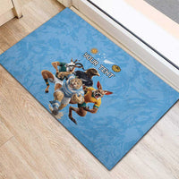Custom Rugby Southern Hemisphere Rubber Doormat Argentina AUNZ South Africa Mascot Blue - Polynesian Pride