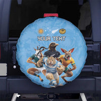 Custom Rugby Southern Hemisphere Spare Tire Cover Argentina AUNZ South Africa Mascot Blue - Polynesian Pride