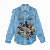 Custom Rugby Southern Hemisphere Women Casual Shirt Argentina AUNZ South Africa Mascot Blue - Polynesian Pride