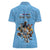 Custom Rugby Southern Hemisphere Women Polo Shirt Argentina AUNZ South Africa Mascot Blue - Polynesian Pride