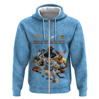 Custom Rugby Southern Hemisphere Zip Hoodie Argentina AUNZ South Africa Mascot Blue - Polynesian Pride