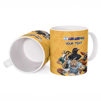 Custom Rugby Southern Hemisphere Ceramic Mug Argentina AUNZ South Africa Mascot Gold LT9 - Polynesian Pride