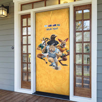 Custom Rugby Southern Hemisphere Door Cover Argentina AUNZ South Africa Mascot Gold - Polynesian Pride