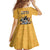 Custom Rugby Southern Hemisphere Family Matching Off Shoulder Short Dress and Hawaiian Shirt Argentina AUNZ South Africa Mascot Gold - Polynesian Pride