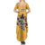 Custom Rugby Southern Hemisphere Family Matching Summer Maxi Dress and Hawaiian Shirt Argentina AUNZ South Africa Mascot Gold - Polynesian Pride