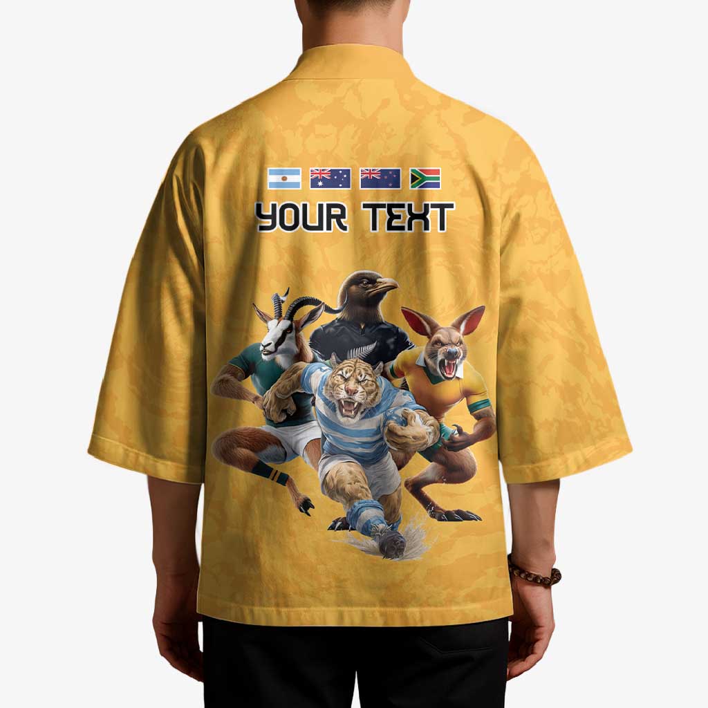 Custom Rugby Southern Hemisphere Kimono Argentina AUNZ South Africa Mascot Gold - Polynesian Pride