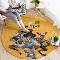 Custom Rugby Southern Hemisphere Round Carpet Argentina AUNZ South Africa Mascot Gold LT9 - Polynesian Pride