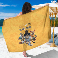 Custom Rugby Southern Hemisphere Sarong Argentina AUNZ South Africa Mascot Gold - Polynesian Pride