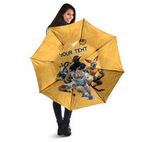 Custom Rugby Southern Hemisphere Umbrella Argentina AUNZ South Africa Mascot Gold - Polynesian Pride