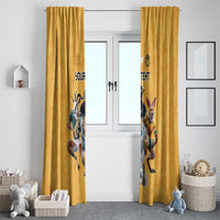 Custom Rugby Southern Hemisphere Window Curtain Argentina AUNZ South Africa Mascot Gold - Polynesian Pride