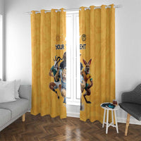 Custom Rugby Southern Hemisphere Window Curtain Argentina AUNZ South Africa Mascot Gold - Polynesian Pride