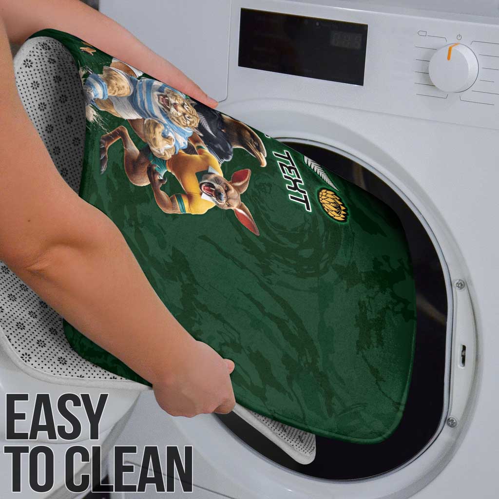 Custom Rugby Southern Hemisphere Bathroom Set Argentina AUNZ South Africa Mascot Green - Polynesian Pride