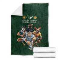 Custom Rugby Southern Hemisphere Blanket Argentina AUNZ South Africa Mascot Green LT9 - Polynesian Pride