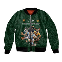 Custom Rugby Southern Hemisphere Bomber Jacket Argentina AUNZ South Africa Mascot Green LT9 Unisex Green - Polynesian Pride