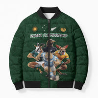 Custom Rugby Southern Hemisphere Bomber Puffer Jacket Argentina AUNZ South Africa Mascot Green LT9 Unisex Green - Polynesian Pride