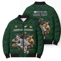 Custom Rugby Southern Hemisphere Bomber Puffer Jacket Argentina AUNZ South Africa Mascot Green LT9 - Polynesian Pride