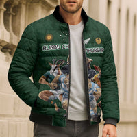 Custom Rugby Southern Hemisphere Bomber Puffer Jacket Argentina AUNZ South Africa Mascot Green LT9 - Polynesian Pride