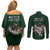 Custom Rugby Southern Hemisphere Couples Matching Off Shoulder Short Dress and Long Sleeve Button Shirt Argentina AUNZ South Africa Mascot Green - Polynesian Pride
