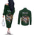 Custom Rugby Southern Hemisphere Couples Matching Off The Shoulder Long Sleeve Dress and Long Sleeve Button Shirt Argentina AUNZ South Africa Mascot Green - Polynesian Pride