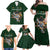 Custom Rugby Southern Hemisphere Family Matching Off Shoulder Maxi Dress and Hawaiian Shirt Argentina AUNZ South Africa Mascot Green - Polynesian Pride