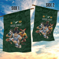 Custom Rugby Southern Hemisphere Garden Flag Argentina AUNZ South Africa Mascot Green - Polynesian Pride