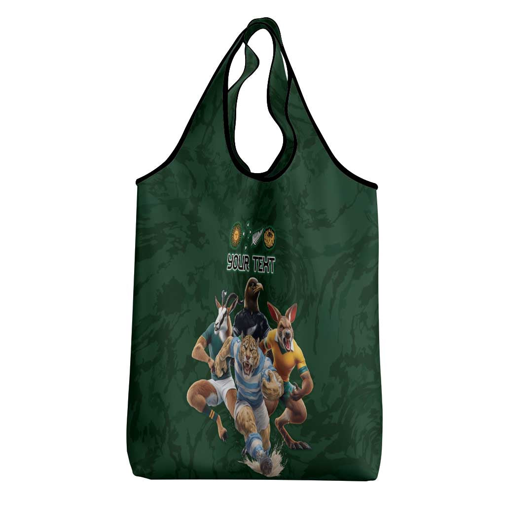 Custom Rugby Southern Hemisphere Grocery Bag Argentina AUNZ South Africa Mascot Green - Polynesian Pride