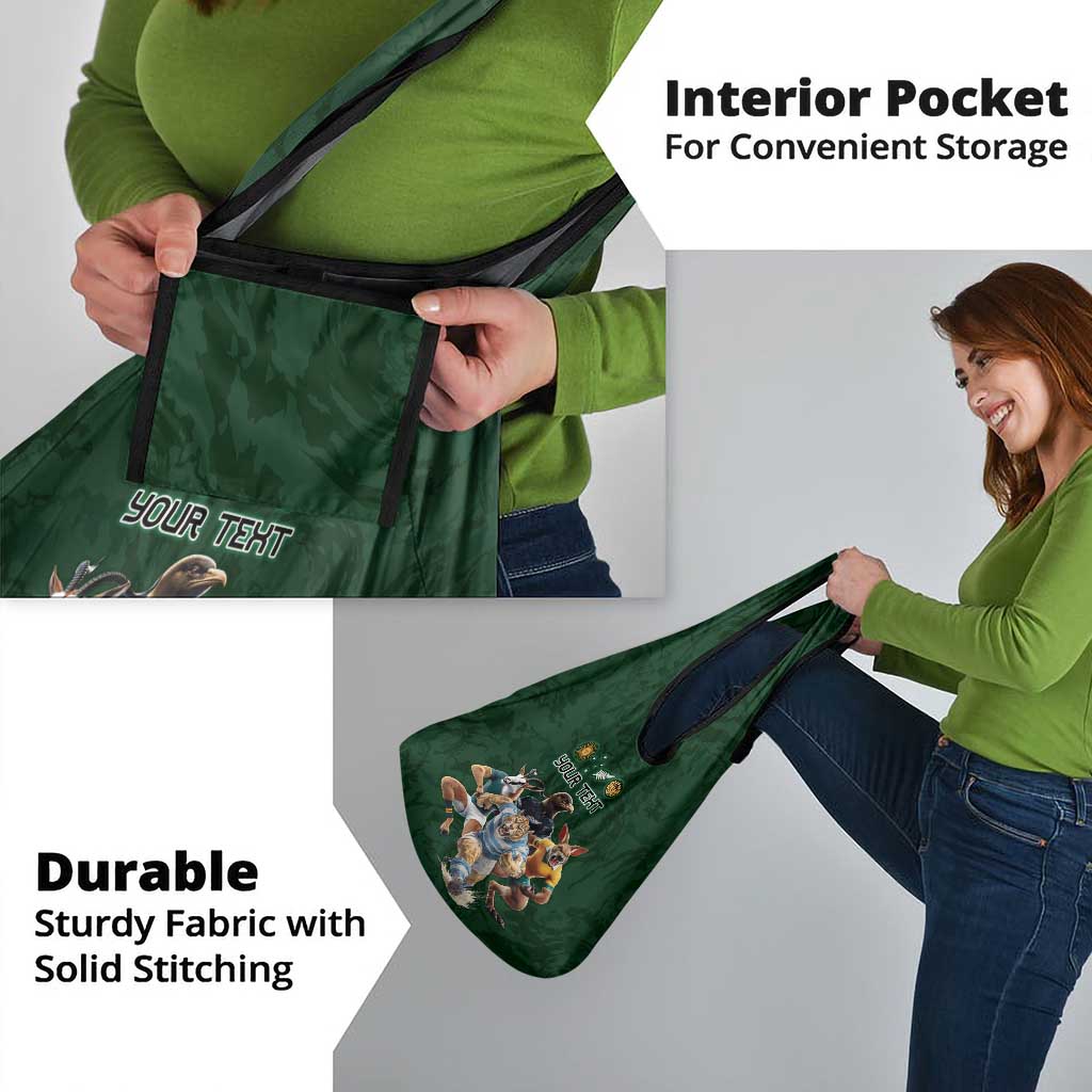 Custom Rugby Southern Hemisphere Grocery Bag Argentina AUNZ South Africa Mascot Green - Polynesian Pride