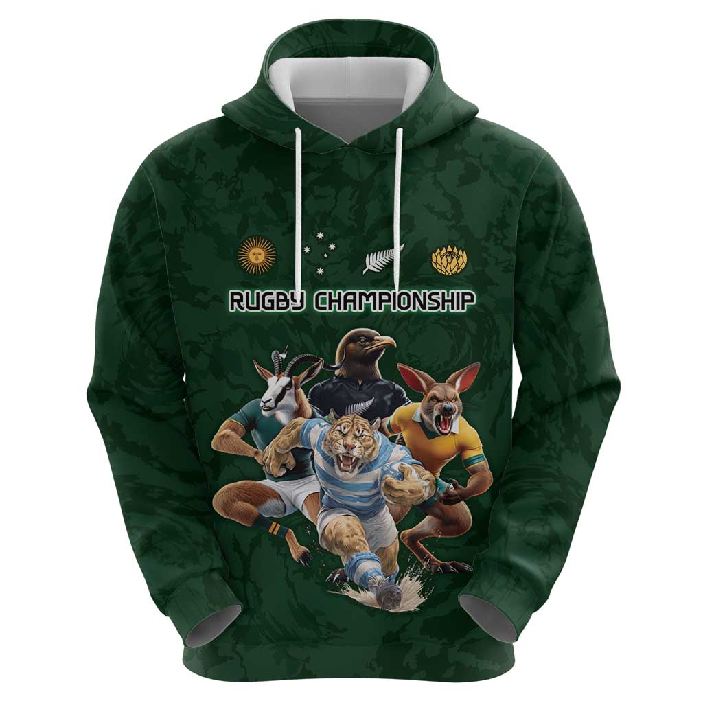 Custom Rugby Southern Hemisphere Hoodie Argentina AUNZ South Africa Mascot Green - Polynesian Pride