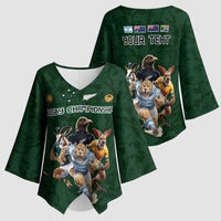 Custom Rugby Southern Hemisphere Kimono Sleeve Blouse Argentina AUNZ South Africa Mascot Green - Polynesian Pride
