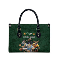 Custom Rugby Southern Hemisphere Leather Bag Argentina AUNZ South Africa Mascot Green - Polynesian Pride