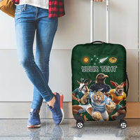 Custom Rugby Southern Hemisphere Luggage Cover Argentina AUNZ South Africa Mascot Green - Polynesian Pride