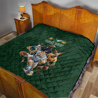 Custom Rugby Southern Hemisphere Quilt Argentina AUNZ South Africa Mascot Green - Polynesian Pride