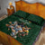 Custom Rugby Southern Hemisphere Quilt Bed Set Argentina AUNZ South Africa Mascot Green - Polynesian Pride