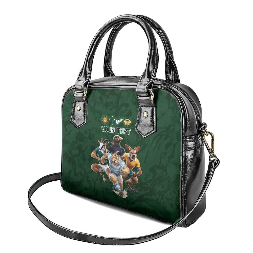 Custom Rugby Southern Hemisphere Shoulder Handbag Argentina AUNZ South Africa Mascot Green - Polynesian Pride