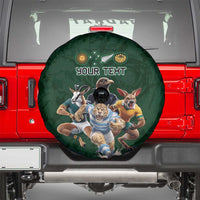 Custom Rugby Southern Hemisphere Spare Tire Cover Argentina AUNZ South Africa Mascot Green - Polynesian Pride