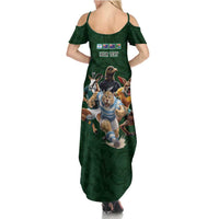 Custom Rugby Southern Hemisphere Summer Maxi Dress Argentina AUNZ South Africa Mascot Green - Polynesian Pride