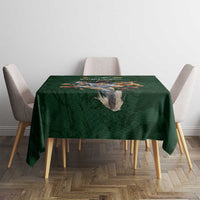 Custom Rugby Southern Hemisphere Tablecloth Argentina AUNZ South Africa Mascot Green - Polynesian Pride